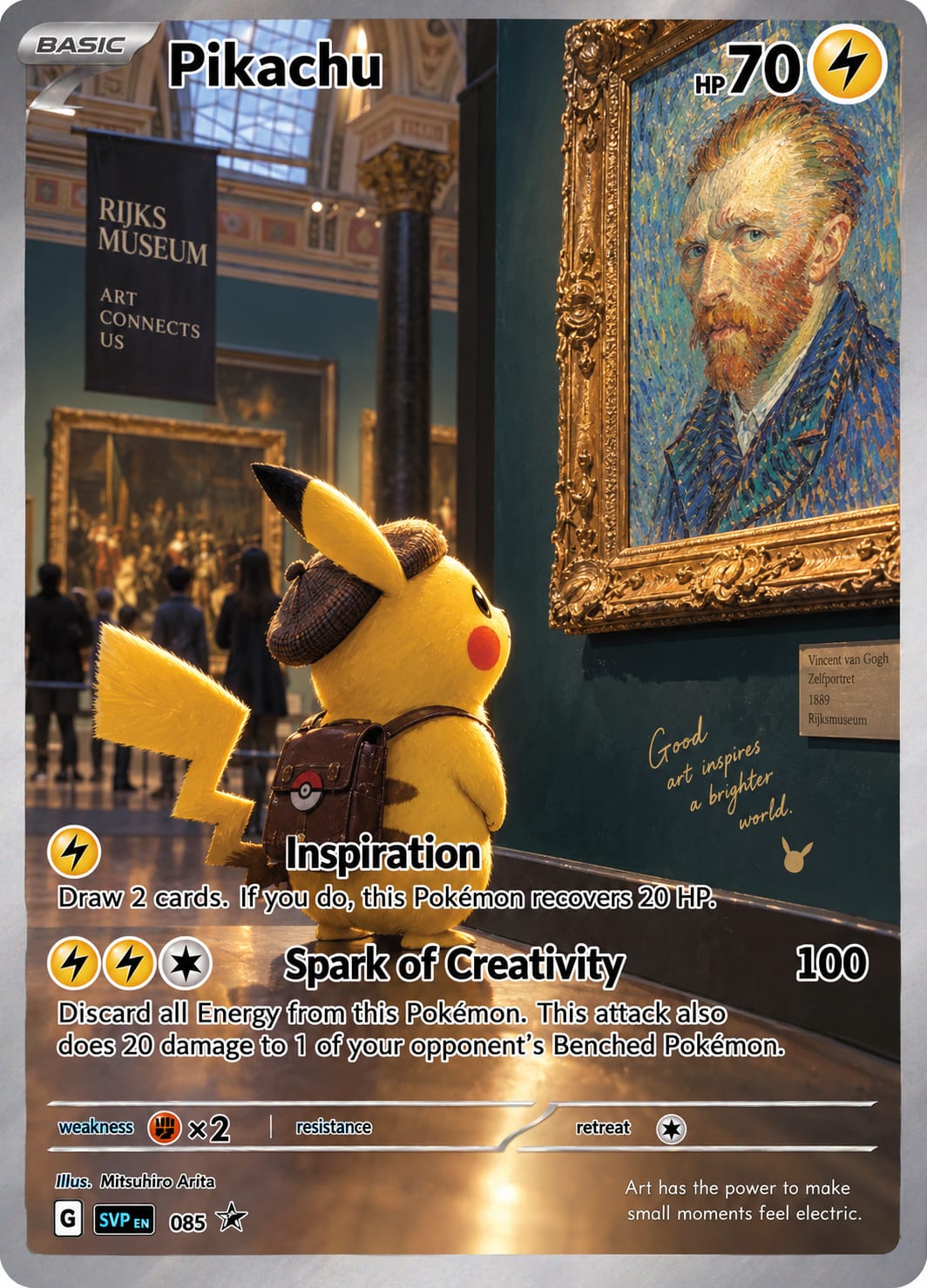 Pikachu Van Gogh - Fan Art Kaart