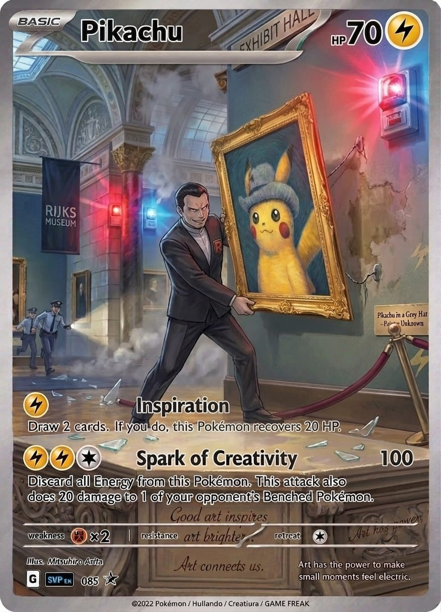 De Pikachu Kunstroof – Fan Art Kaart